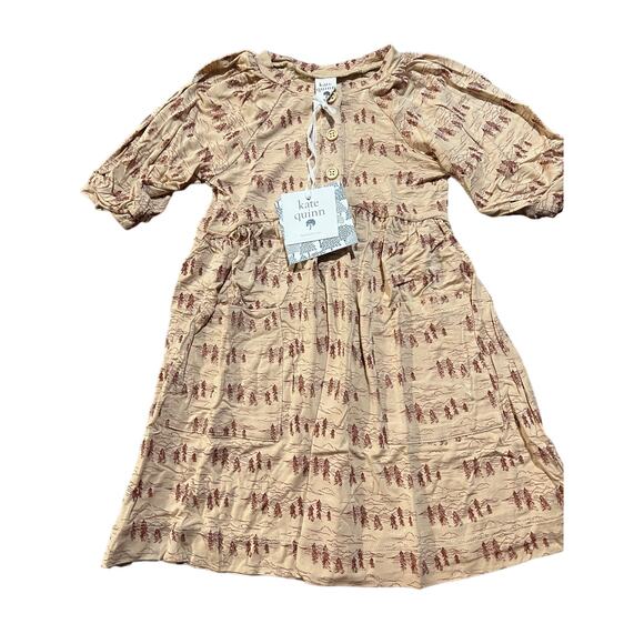 NWT Kate Quinn Henley Bubble Dress Little Mountain Birds Bamboo 18-24m - Picture 1 of 3